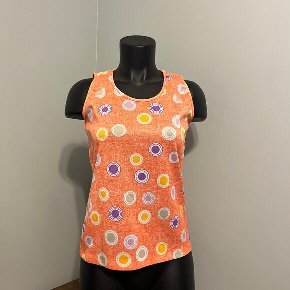 Vintage 70s Shirt Set Small Polka Dot Tank Button Down Long Sleeve Pastel - Picture 2 of 16